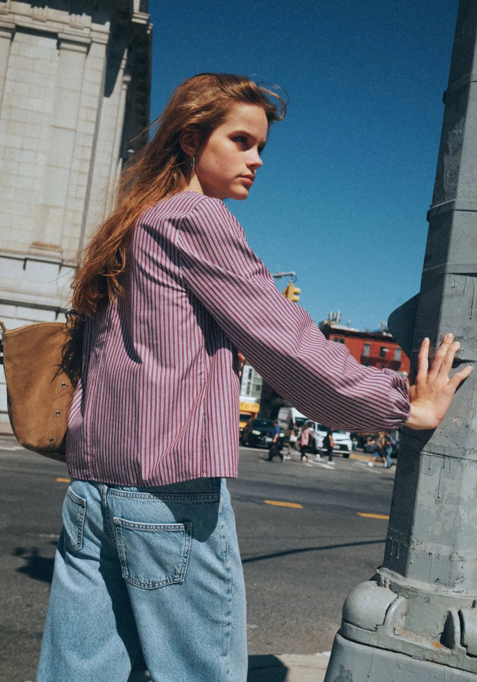 Mango Teen gestreepte blouse oudroze, foto 4