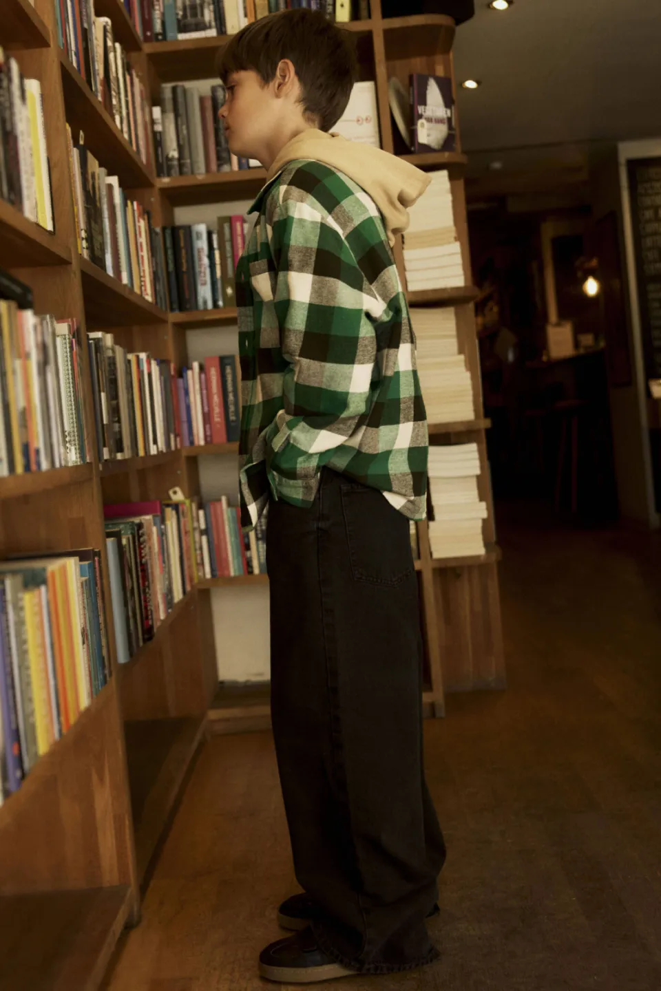 NAME IT KIDS regular fit geruite overshirt - groen Groen/zwart/wit