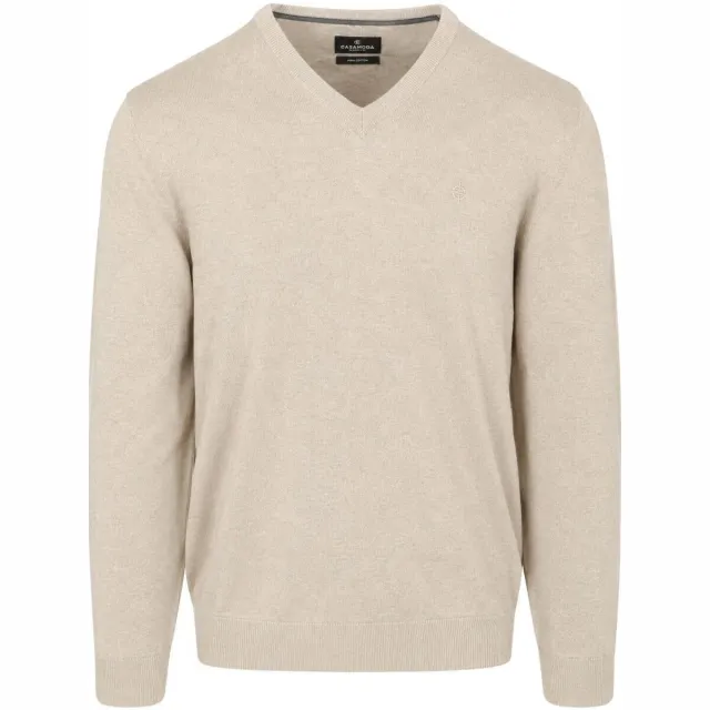 Casa Moda Sweater Casamoda Pullover V-Hals Ecru beige