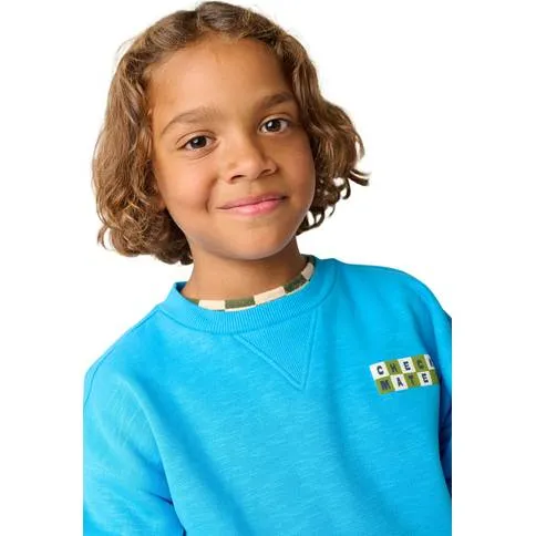 Tumble 'n Dry sweater met backprint - blauw