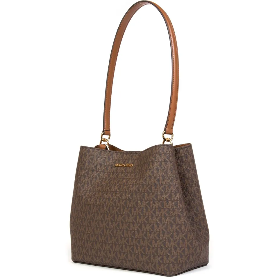 MICHAEL Michael Kors Pratt buckethandtas bruin, foto 2