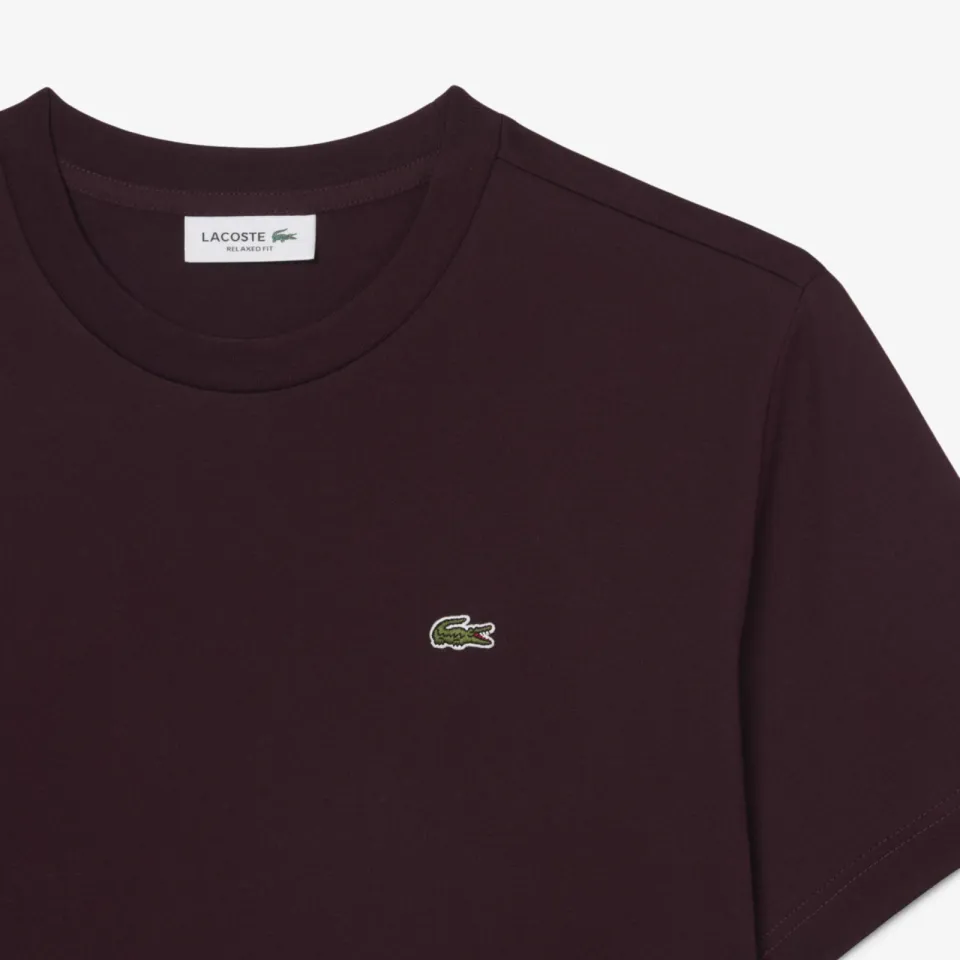 Lacoste T-shirt met logo - donkerrood, foto 3