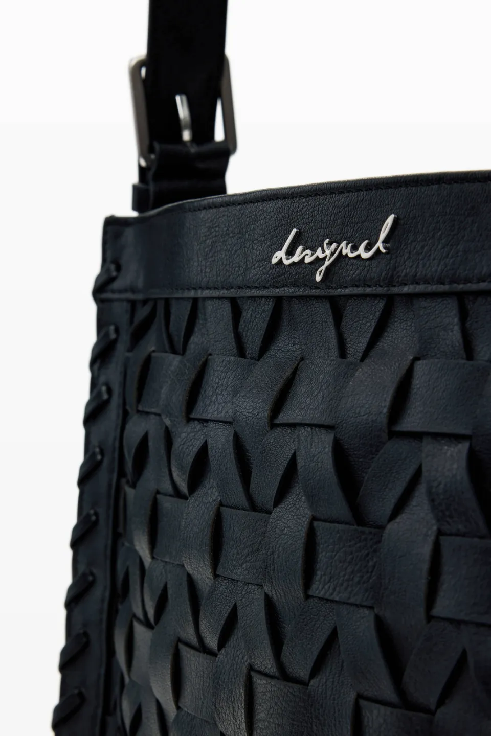 Desigual gevlochten schoudertas zwart, foto 6
