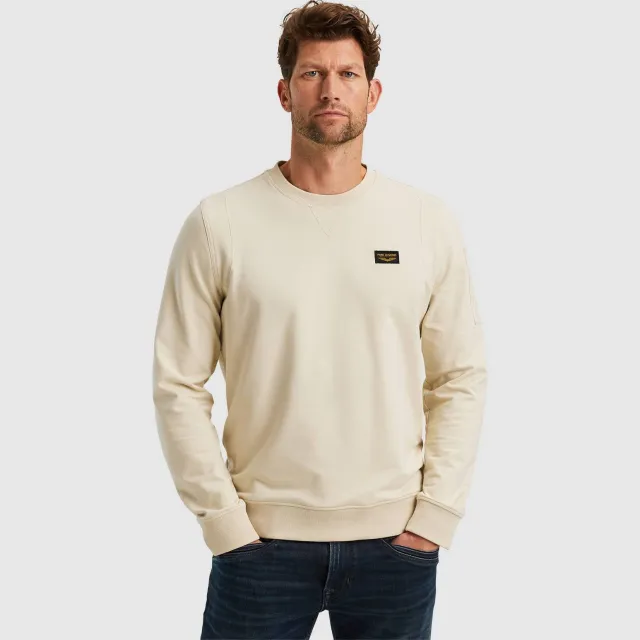 PME Legend American Classic regular fit trui - ecru Bone White