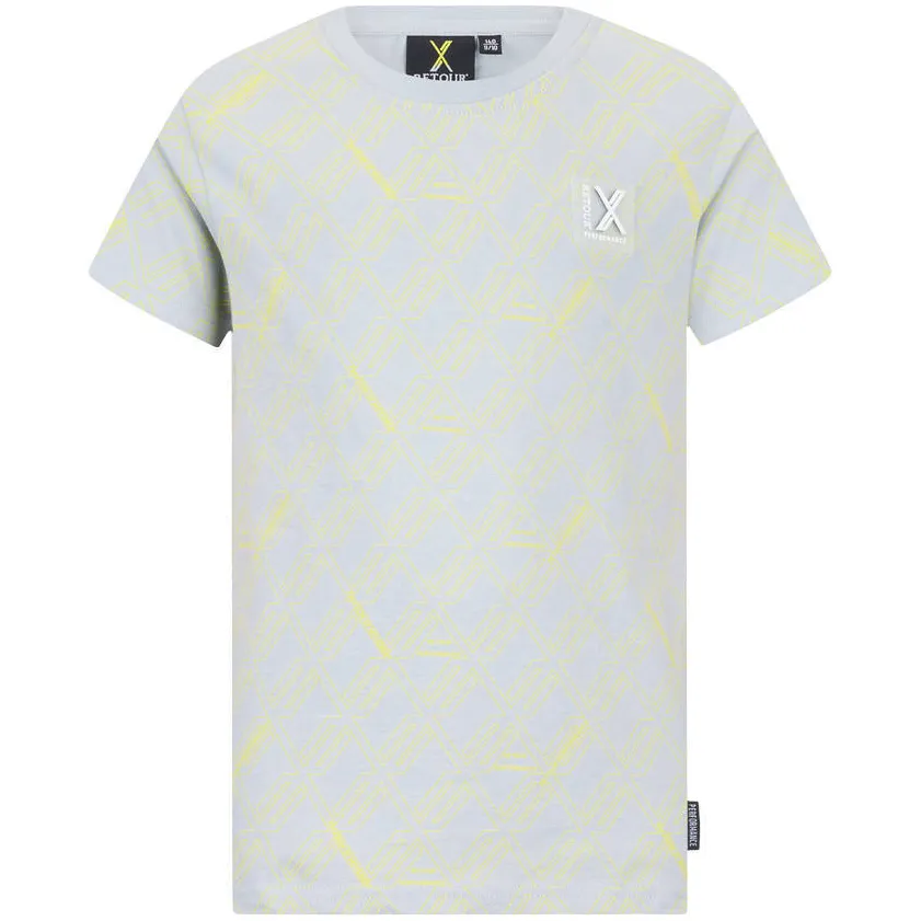Retour Jeans T-shirt lichtgrijs met all-over print