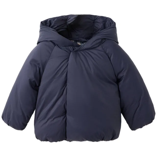 Mango Kids gewatteerde winterjas marineblauw