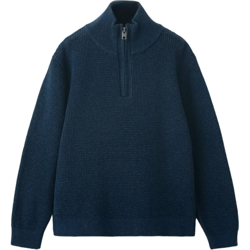 Mango Kids katoenen gebreide schipperstrui - marineblauw, foto 2