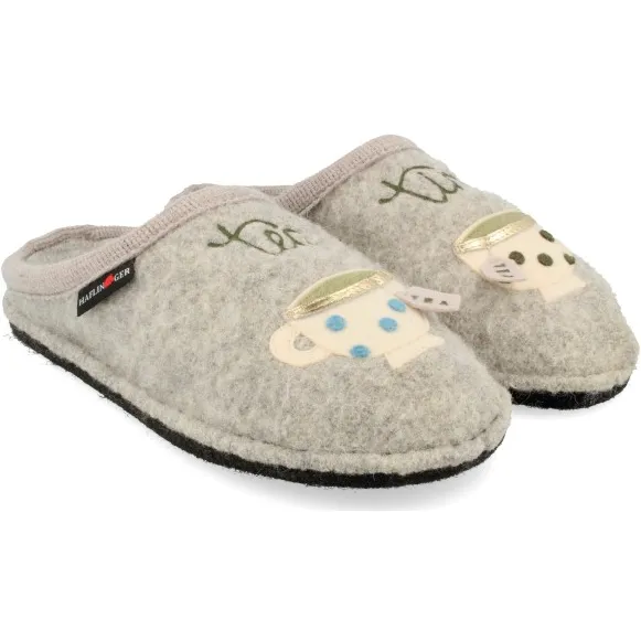 Haflinger Flair Tea Time - Pantoffels, beige/grijs