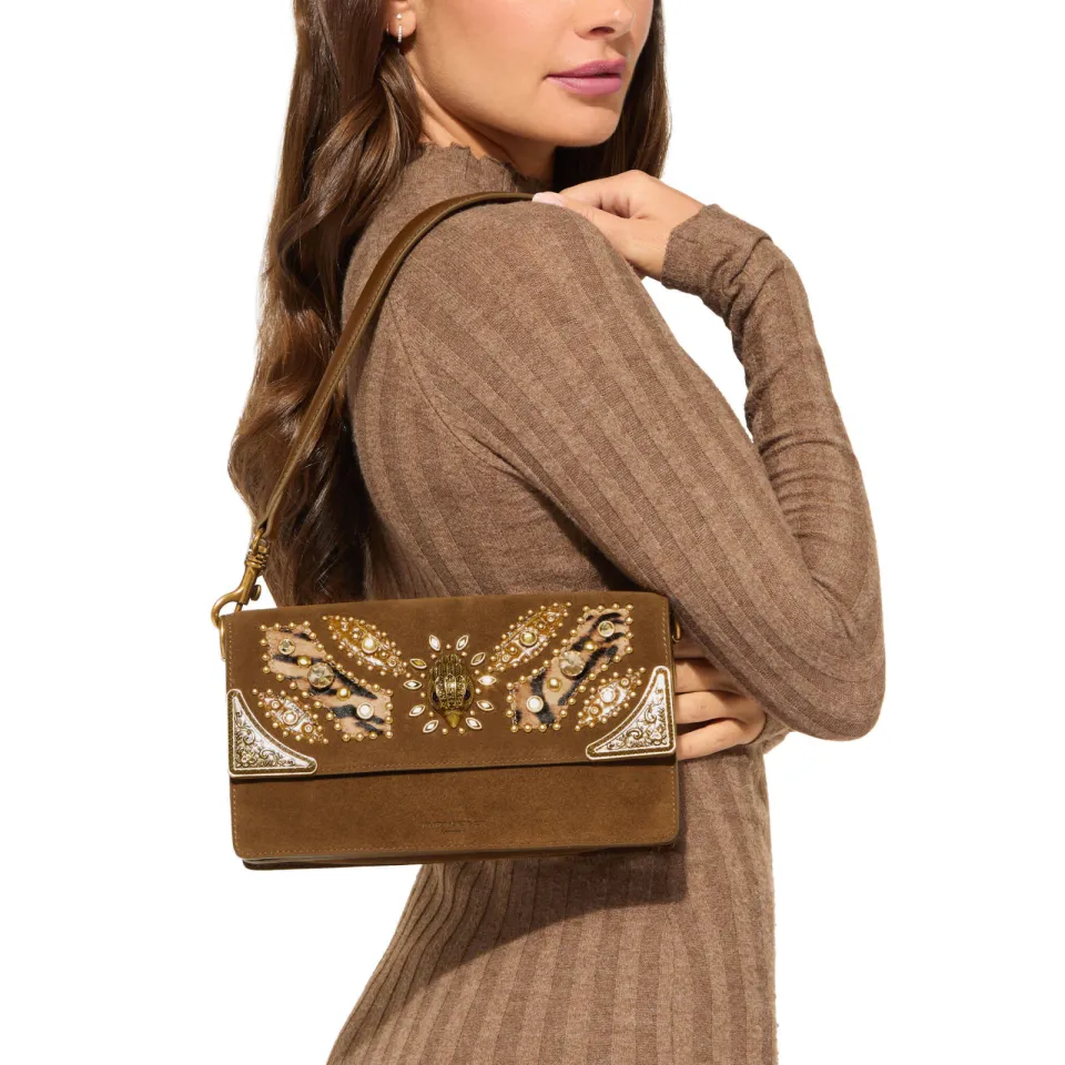 Kurt Geiger suède schoudertas Sloane cognac, foto 5