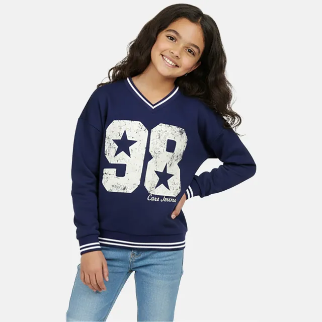 Cars sweater met print - marineblauw/wit