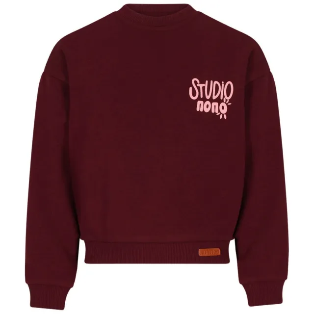 Nono sweater met backprint - donkerrood