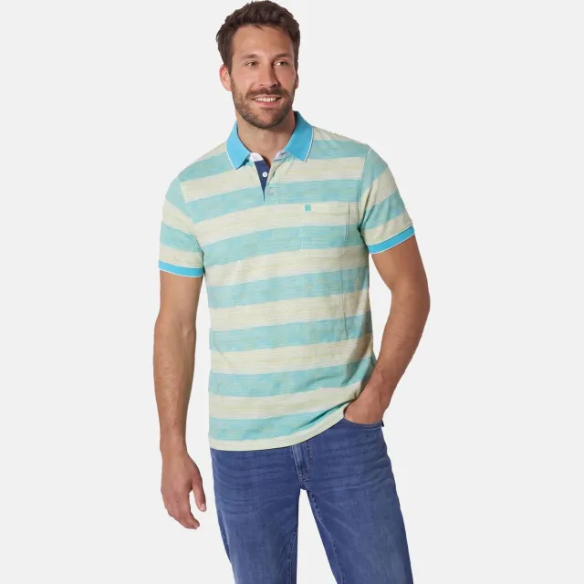 Babista Plus Size gestreepte polo - turquoise Blauw