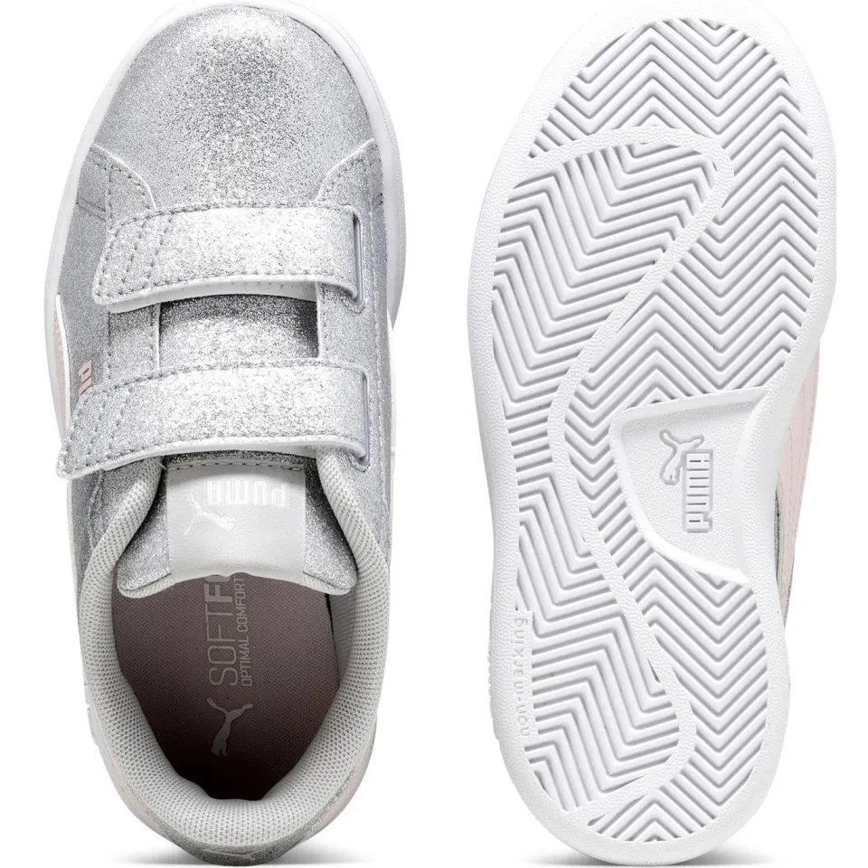 Puma Smash 3.0 Glitz Glam sneakers lichtgrijs/roze, foto 6