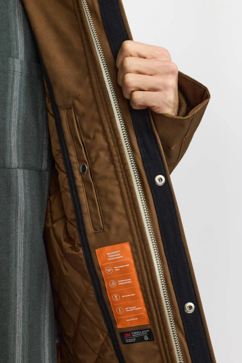 Revolution parka jas - lichtbruin, foto 4