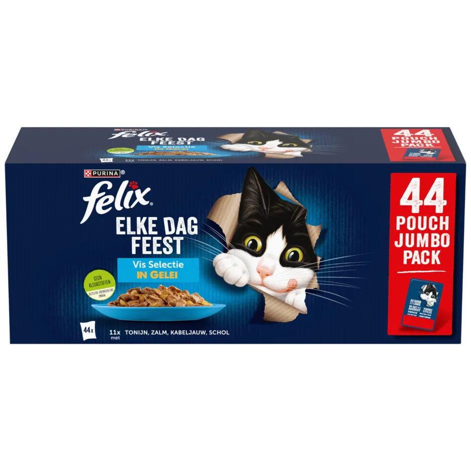 Felix Elke Dag Feest vis selectie in gelei kattenvoer 44 x 85 g, foto 2