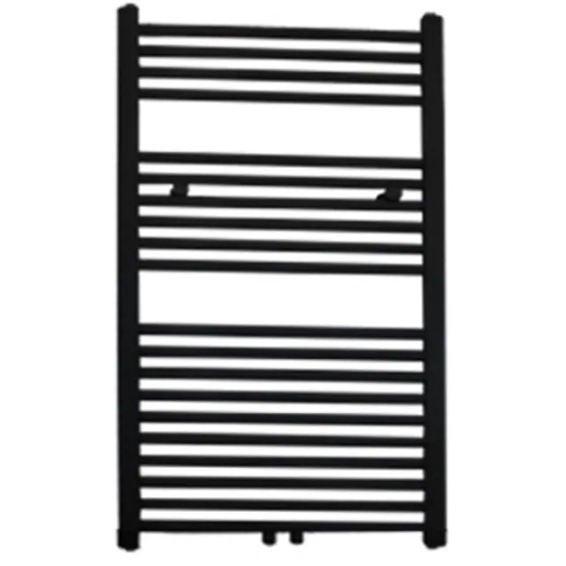 Sanilux Radiator Sanilux Lydia 120x60cm 773 Watt Midden-onder Aansluiting Mat Zwart (incl. bevestigingsset, blindstop en ontluchter)