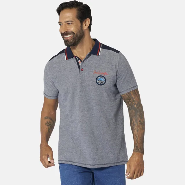 Jan Vanderstorm +FIT Collectie regular polo Plus Size NOLTTI donkerblauw