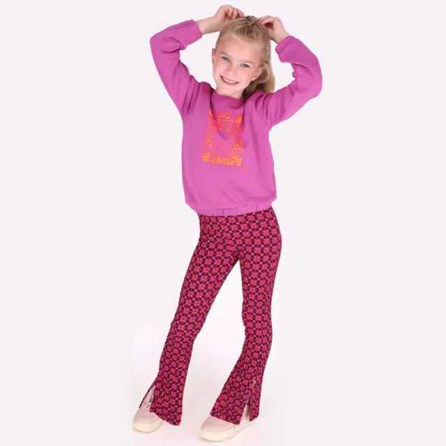 B.Nosy aansluitende sweater met print - paars