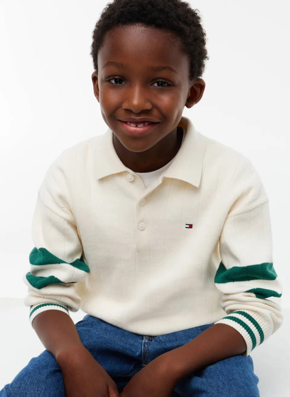 Tommy Hilfiger sweater - ecru/donkergroen, foto 2