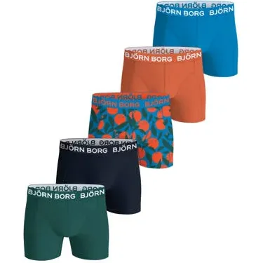 Björn Borg boxershorts set van 5 blauw, oranje en groen Blauw/oranje/groen