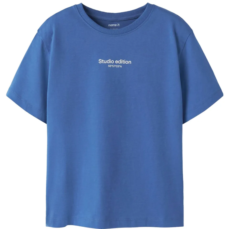 NAME IT t-shirt blauw met tekstopdruk, foto 2