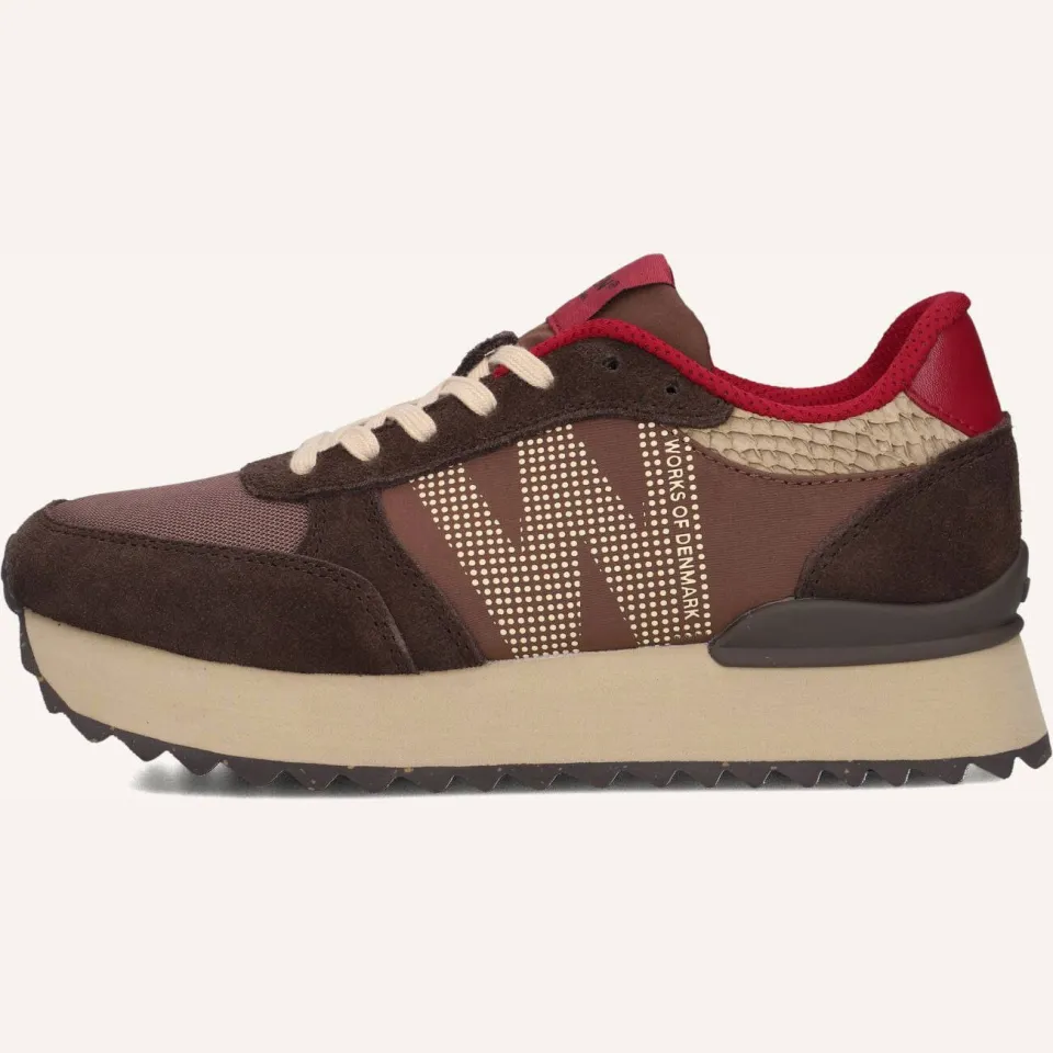 Woden Sneakers Ronja Plateau Bruin, foto 3