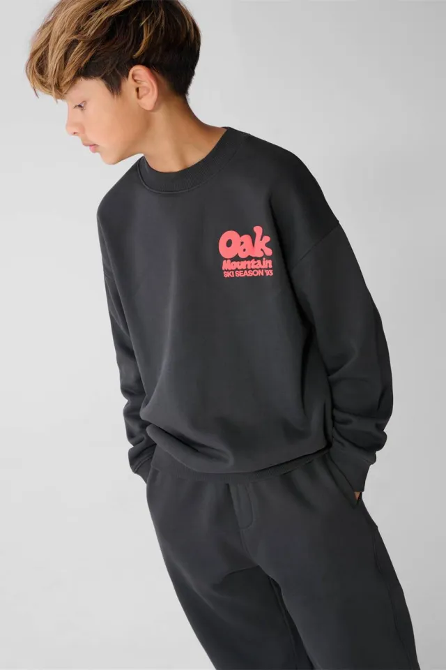 Shoeby sweater met backprint - donkergrijs