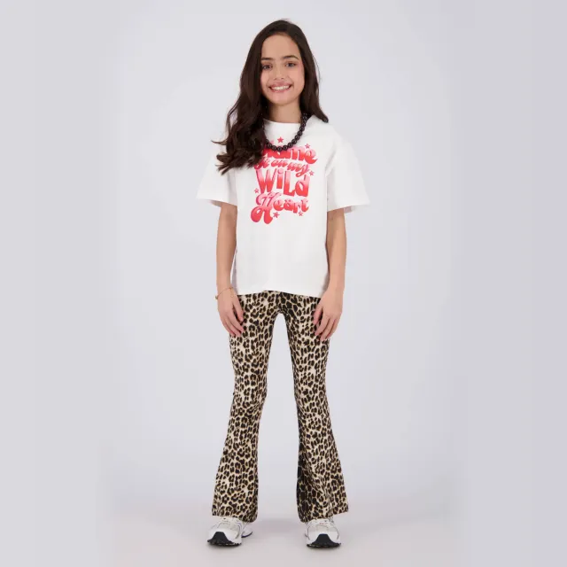 Vingino flared legging panterprint bruin