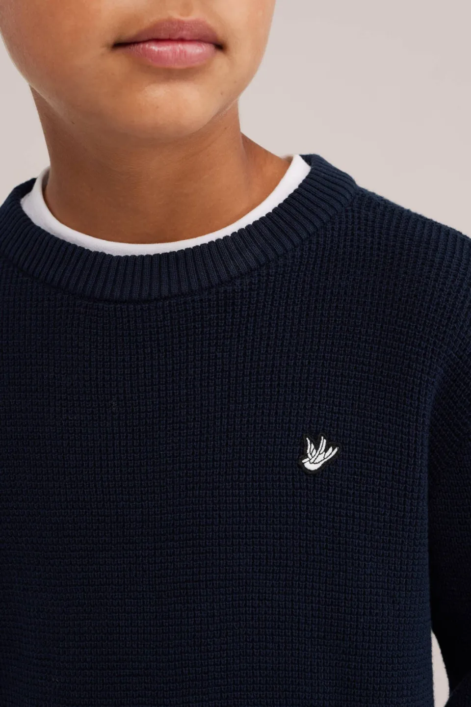 WE Fashion katoenen gebreide trui - donkerblauw, foto 5