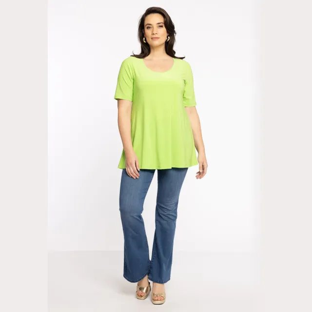 Yoek Tuniek flare | Grote maten tuniek | Groen