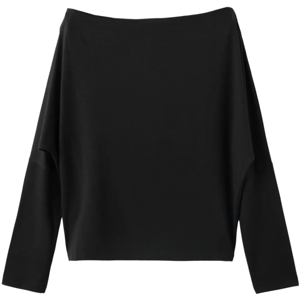 Mango off shoulder top zwart, foto 2