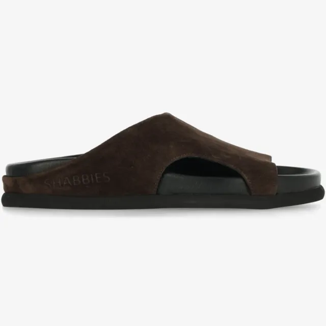 Shabbies Amsterdam Inga Close slipper Suède Donkerbruin Dark Brown