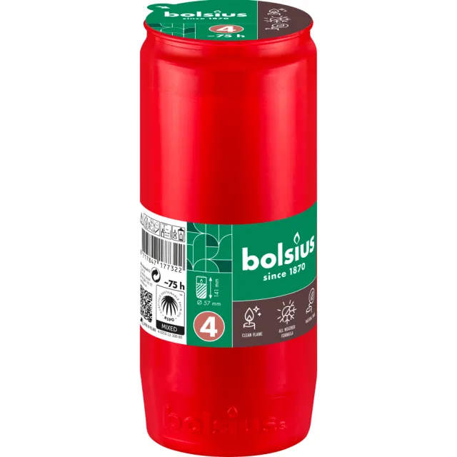 Bolsius Herdenkingslicht Nr.4 Rood