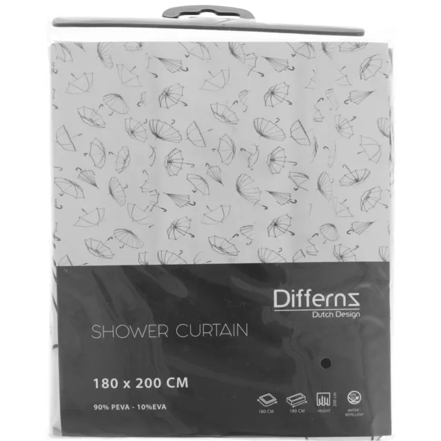 Differnz Umbrella douchegordijn PEVA wit