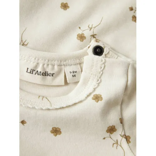 Lil' Atelier BABY gebloemde romper ecru Meisjes Katoen Ronde hals Bloemen, foto 2