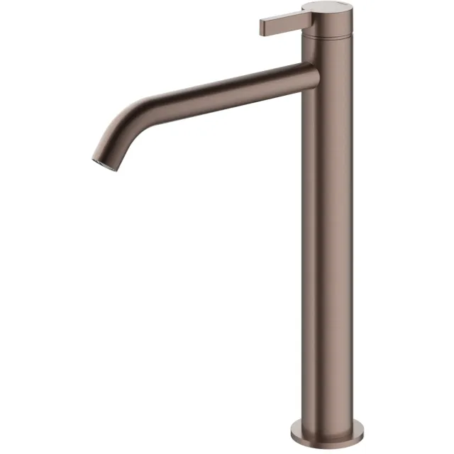 Hotbath Wastafelmengkraan Hotbath Ace 1-Hendel Gebogen 28 cm Geborsteld Koper PVD