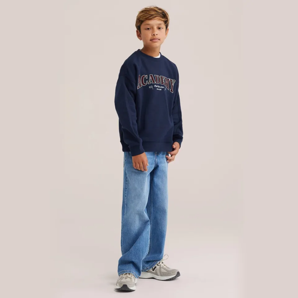 WE Fashion sweater met tekst - donkerblauw