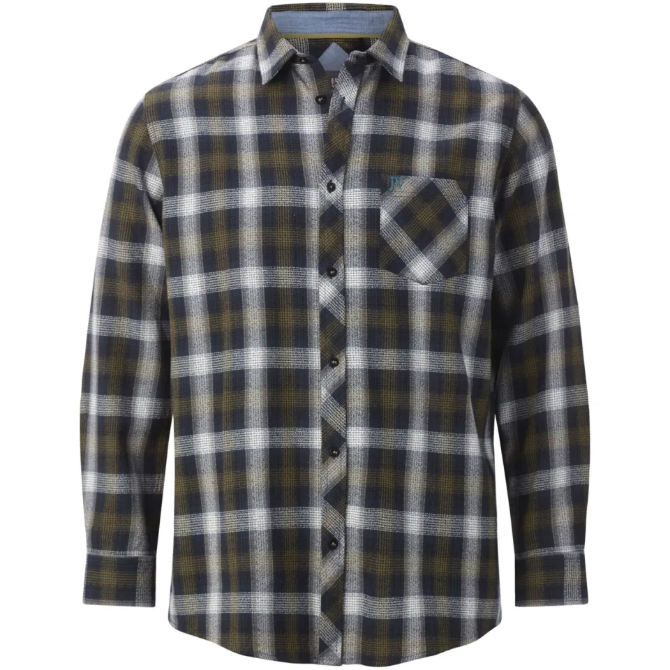 Jan Vanderstorm +FIT Collectie loose casual overhemd Plus donkerblauw, foto 2