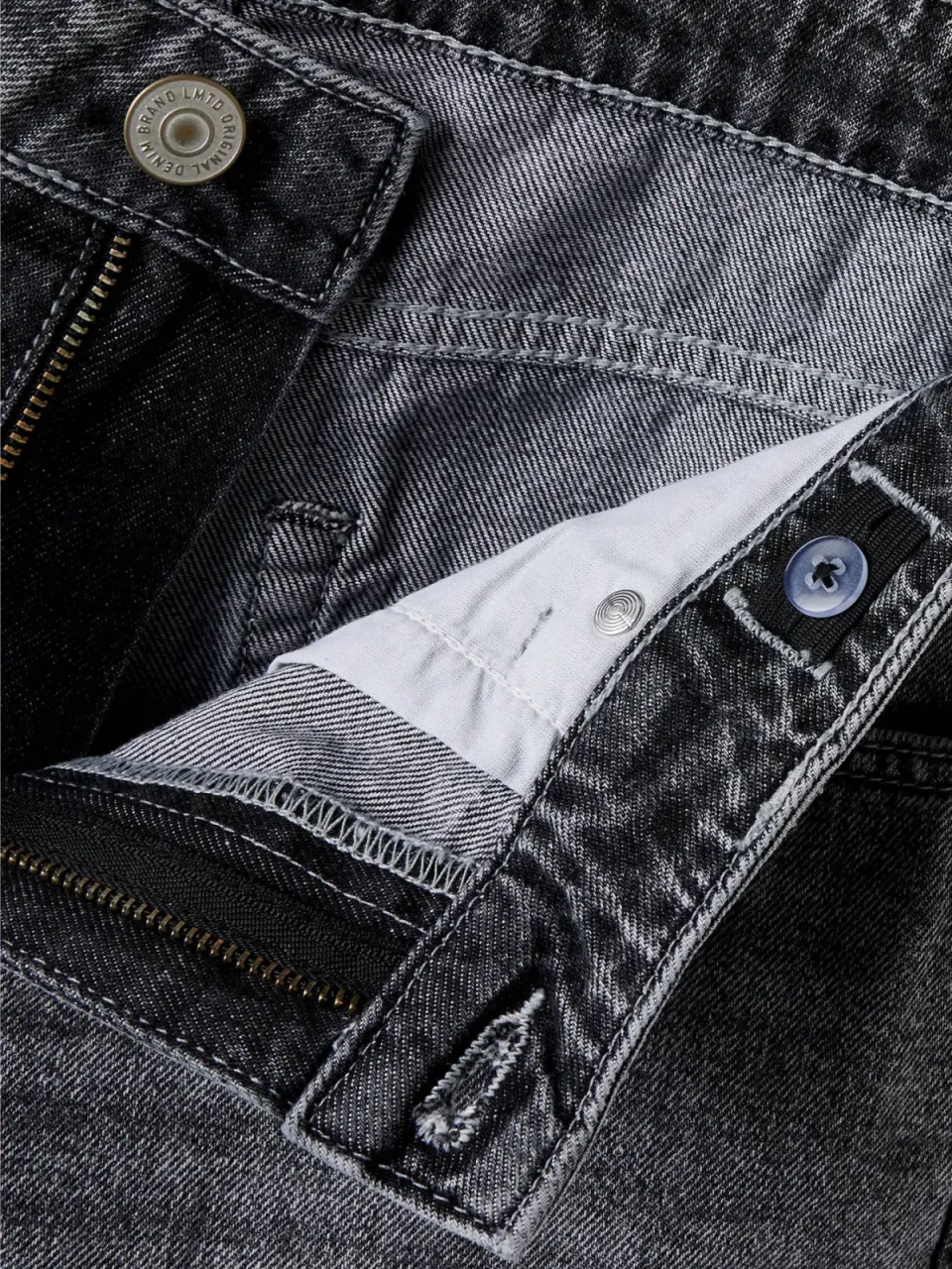 LMTD straight leg jeans - grey denim, foto 5
