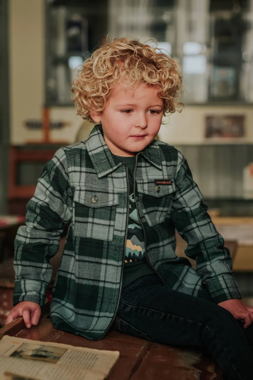 Koko Noko geruit overshirt groen Groen/lichtgroen