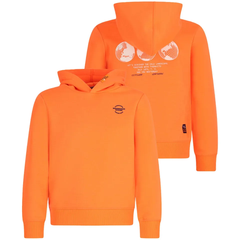 TYGO & vito hoodie met backprint - oranje, foto 3