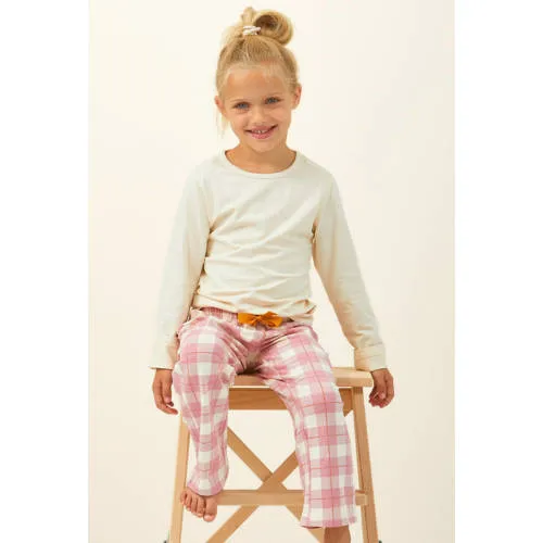 Little Label pyjama met geruite broek roze, foto 3