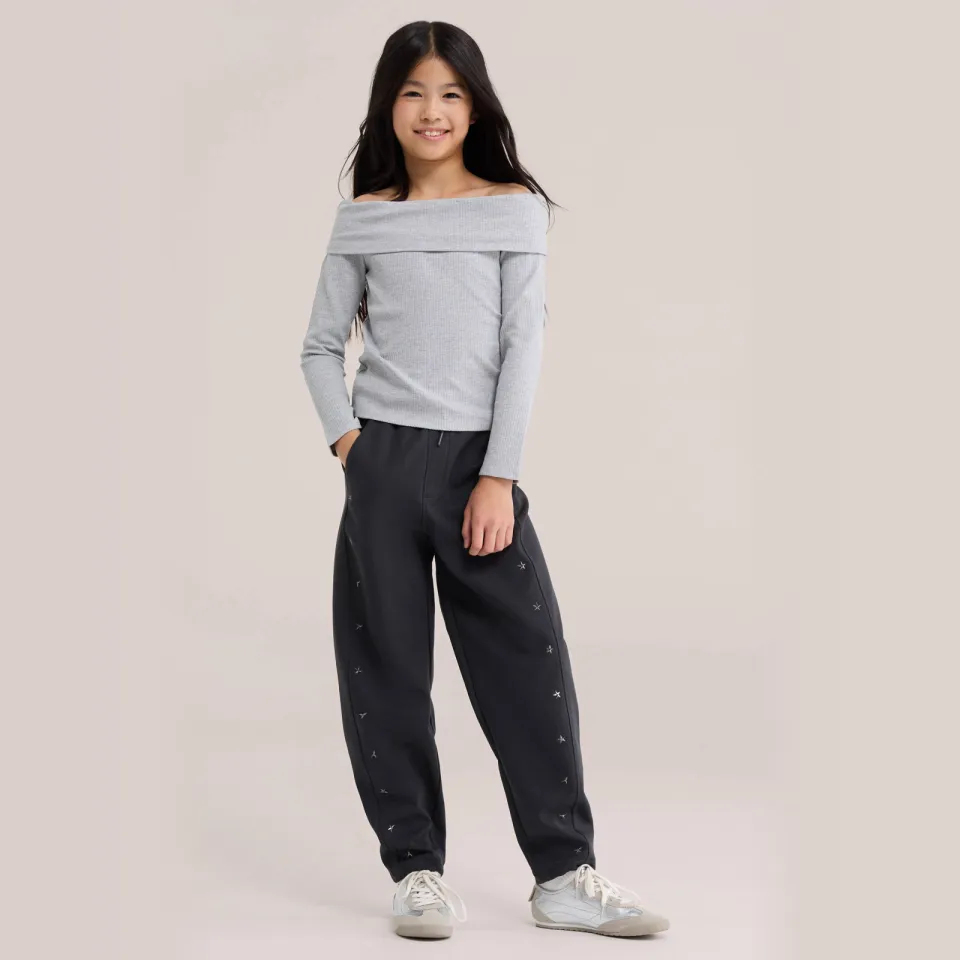 WE Fashion joggingbroek met studs antraciet