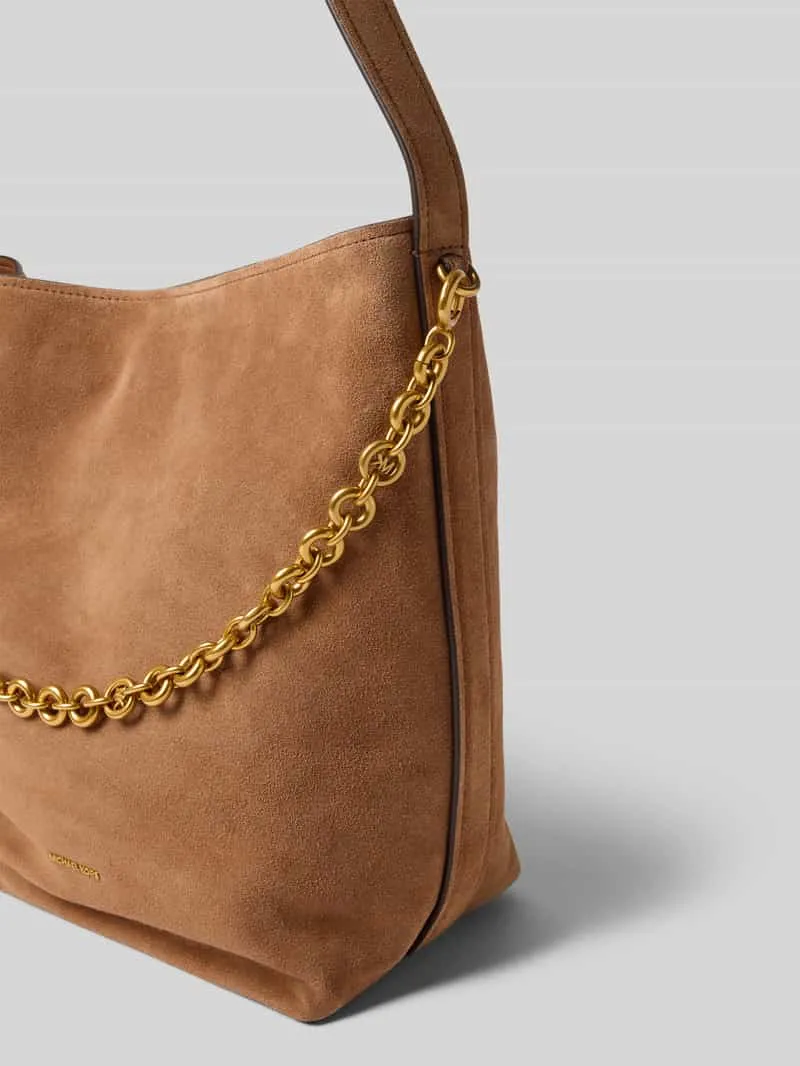 MICHAEL Michael Kors Handtas in leer met labelapplicatie model 'NOLITA' beige, foto 5