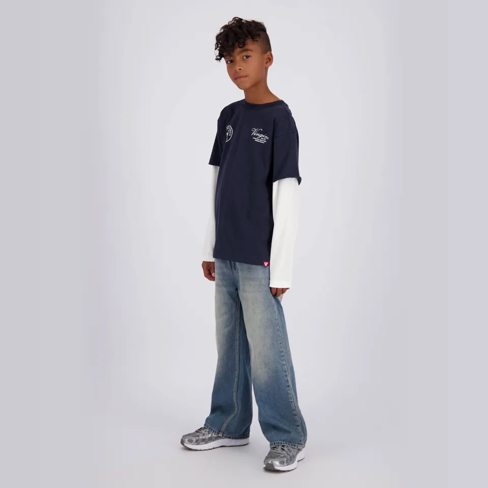 Vingino longsleeve met print donkerblauw donkerblauw/wit, foto 5