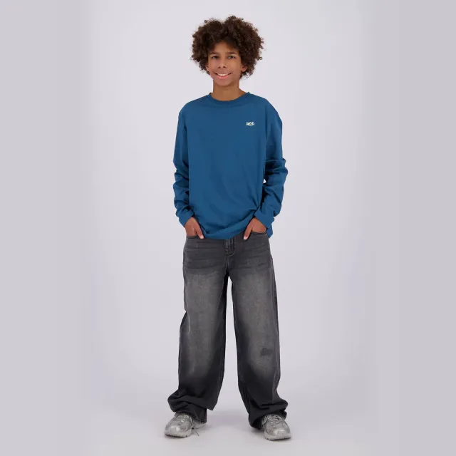 Raizzed oversized longsleeve met backprint blauw