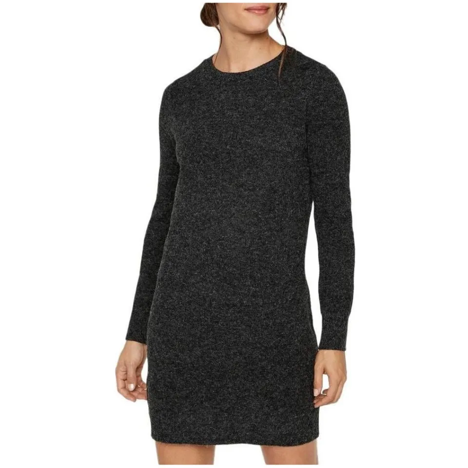 Vero Moda Doffy tricotjurk donkergrijs zwart