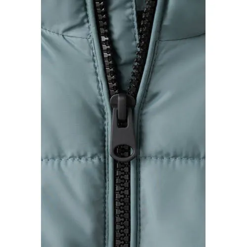 Mango lange gewatteerde jas blauw, foto 5