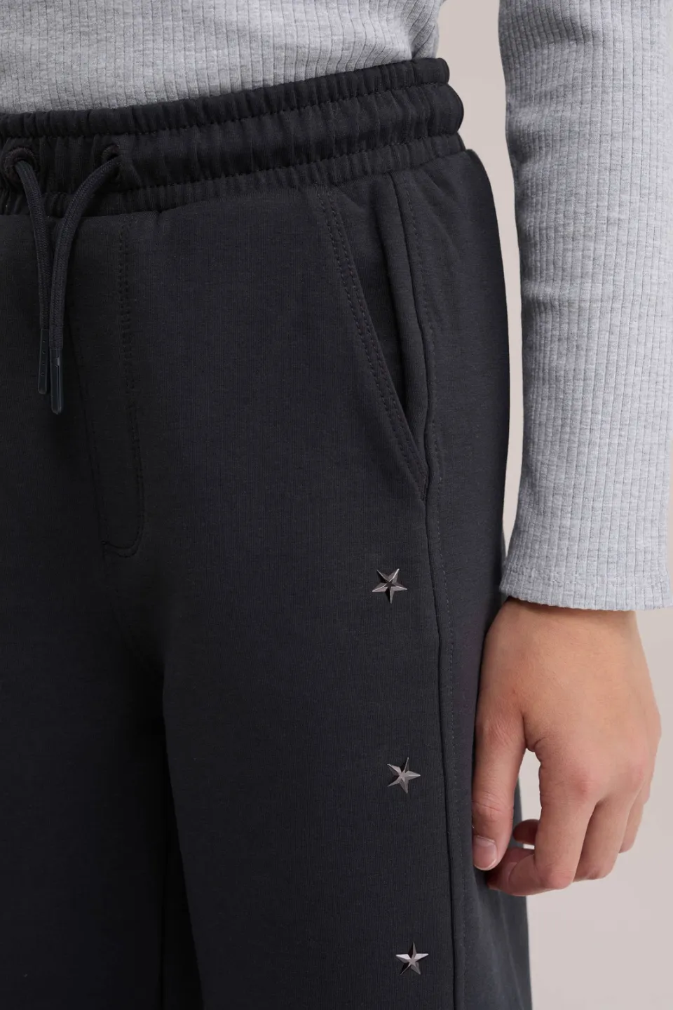 WE Fashion joggingbroek met studs antraciet, foto 5