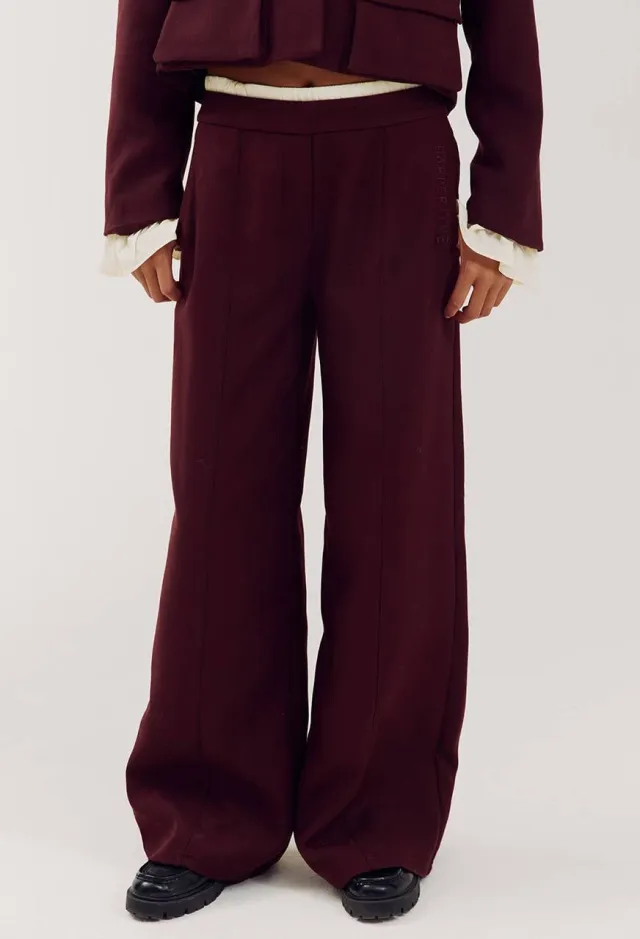 Harper & Yve wide leg broek - donkerrood, foto 3